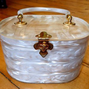 Vintage Pearl Lucite Box Purse